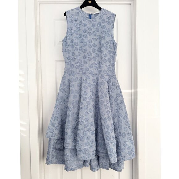 CO Seersucker Blue Sleeveless Dress, size Medium (fits US 4/6) - Picture 2 of 6